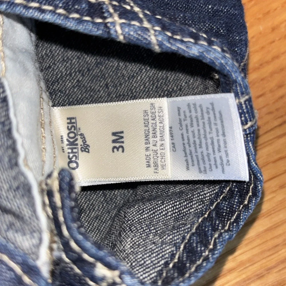 OshKosh B'gosh Baby Classic Denim Overalls 3M Shortalls 100% Cotton‎ Carpenter